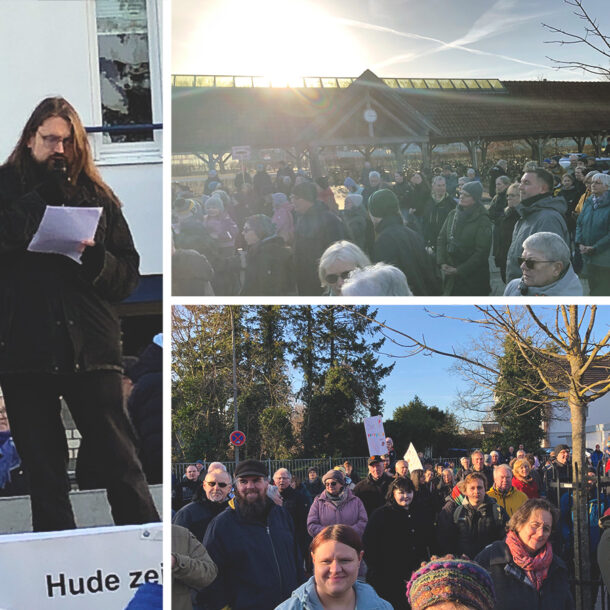 Rede Christian Suhr auf der Demo gegen den rechtsextreme AfD am 27. Januar 2024, dem Gedenktag an die Opfer des Nationalsozialismus