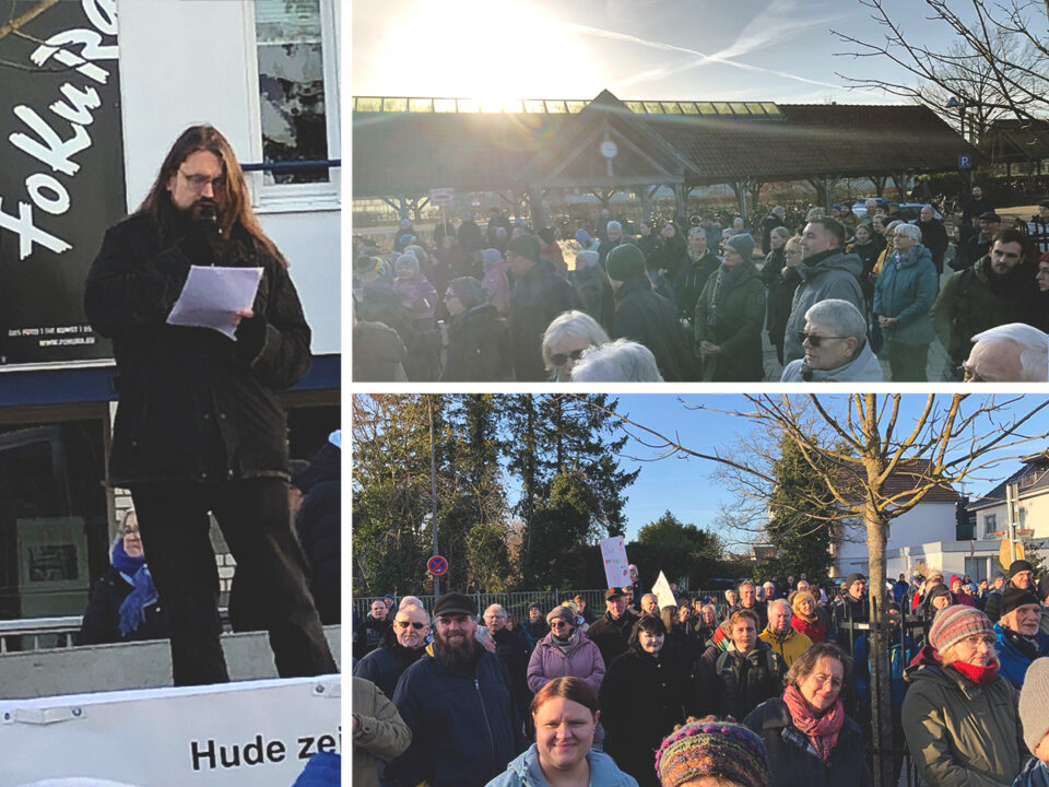 Rede Christian Suhr auf der Demo gegen den rechtsextreme AfD am 27. Januar 2024, dem Gedenktag an die Opfer des Nationalsozialismus