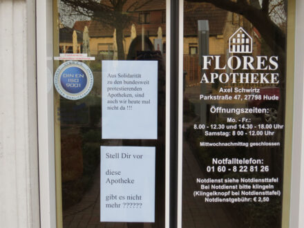 Flores Apotheke Hude, Apotheker-Protesttag 2026