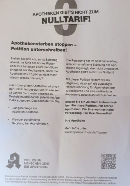 Petition Apotheker-Protesttag 2026